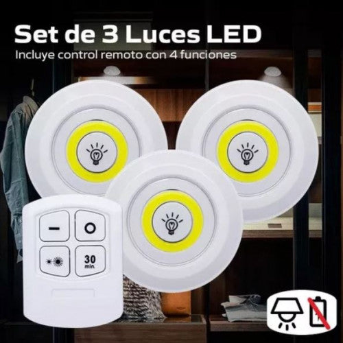 set de 3 luces led